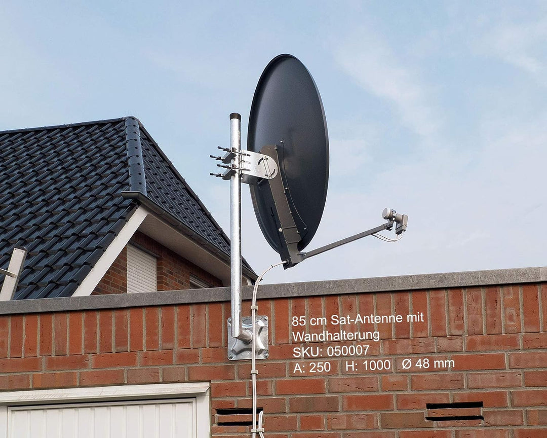 40cm Sat-Wandhalterung - XmediaSat xm-line 31189 Achsmass: 40 cm H: 90 cm Ø: 48 mm feuerverzinkt ros