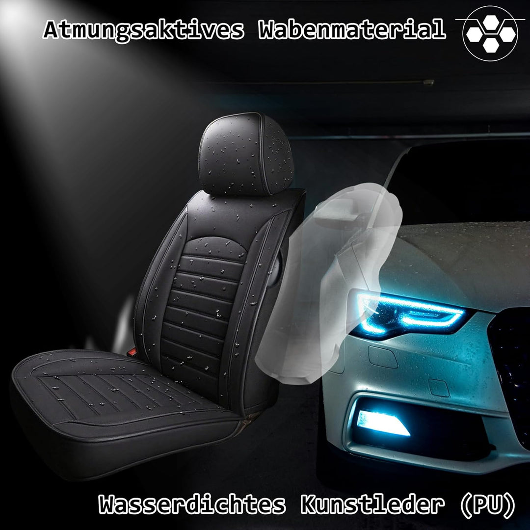Autositzbezüge Auto Vordersitz 2 Stück Set, Autositzbezüge Leder Universal Set, Geeignet VW Golf TIG