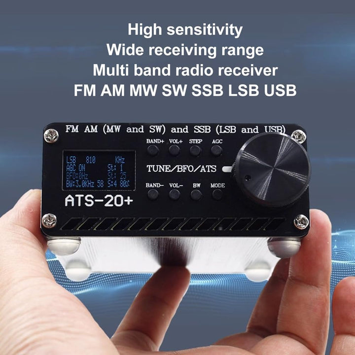 Funkempfänger ATS 20+ – Digitaler Multiband-Empfänger, leicht zu lesen – Professionelles und leichte
