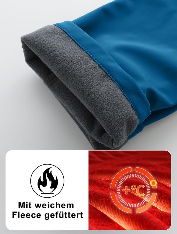 Zzkouine Kinder Softshellhose Schneehose Skihose Warme Hosen Jungen Mädchen Winterhose Outdoorhose W