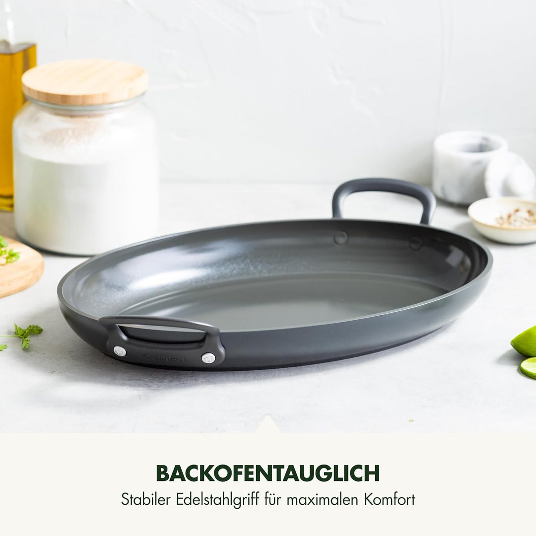 GreenPan Craft Hartanodisierte gesunde keramische Antihaft-Fischpfanne, 40 cm x 25 cm, PFAS-frei, in