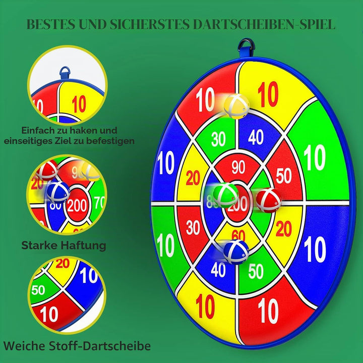 25.5" Dartscheibe Kinder Game Mit 12 klebrigen Bällen, Jungen Mädchen Indoor/Sport Outdoor Fun Party