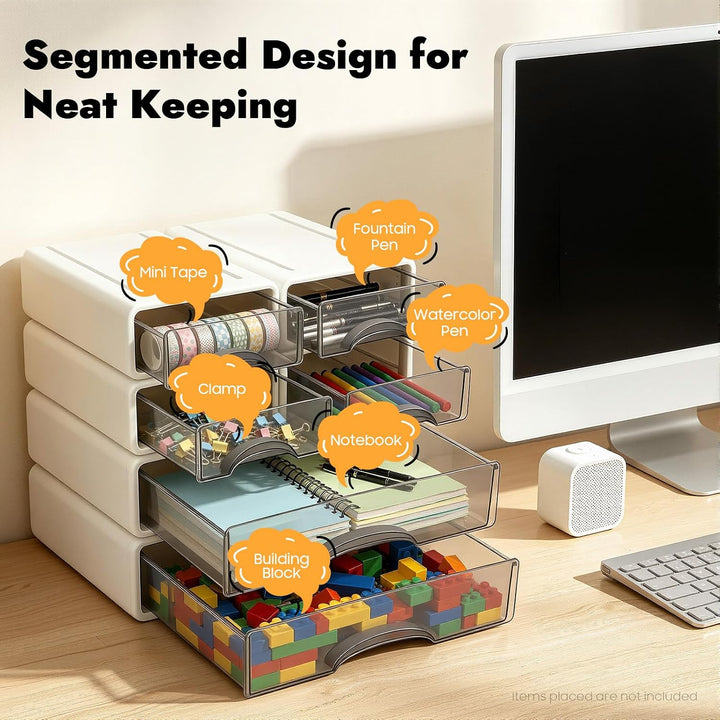 Schreibtisch Organizer mit 6 Schubladen Kunststoffschubladen Make Up Organize Stapelbare Büro Organi