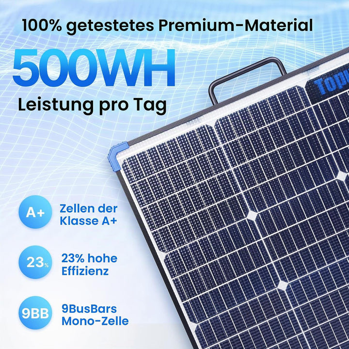 Solarpanel Faltbar 100W 18V Bifaziales Solarmodul für Tragbares Powerstation Solargenerator Camping