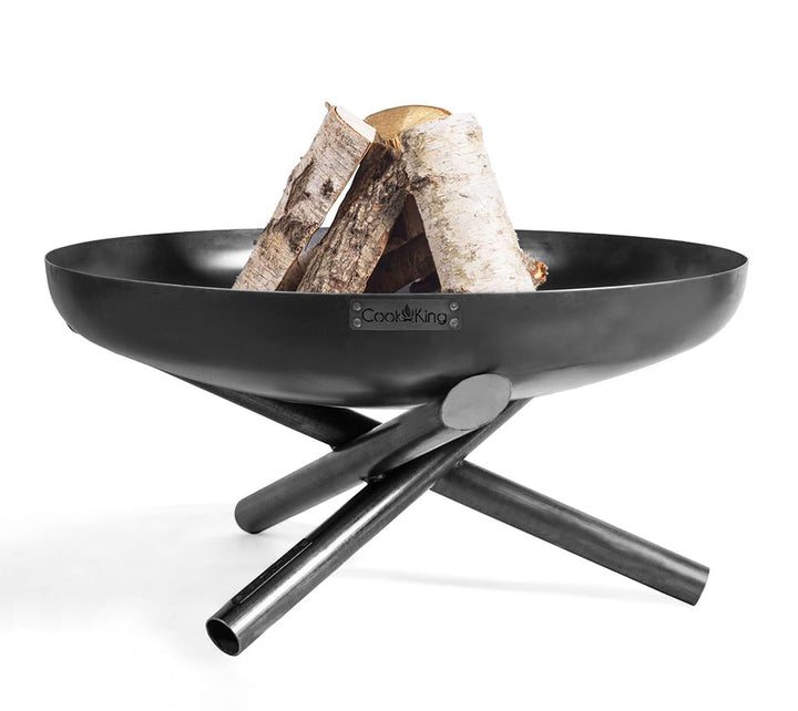 CookKing Feuerschale Indiana Stahl Schwarz 80x80x40 cm Feuerplatz Garten