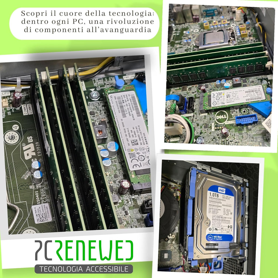 PCRENEWED TECNOLOGIA ACCESSIBILE PcRenewed Desktop-PC Intel I7 6700, leistungsstark, 32 GB RAM, SSD