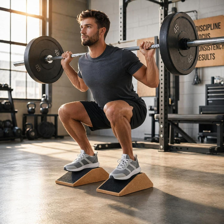 2er-Pack Kork-Kniebeugen-Keilblock, Squat Wedge, Kniebeugenkeil