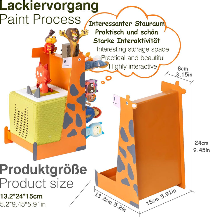 Giraffenform Tonie Regal vollständig magnetisches Toniebox Regal für mehr als 25-35 Figuren + Box To