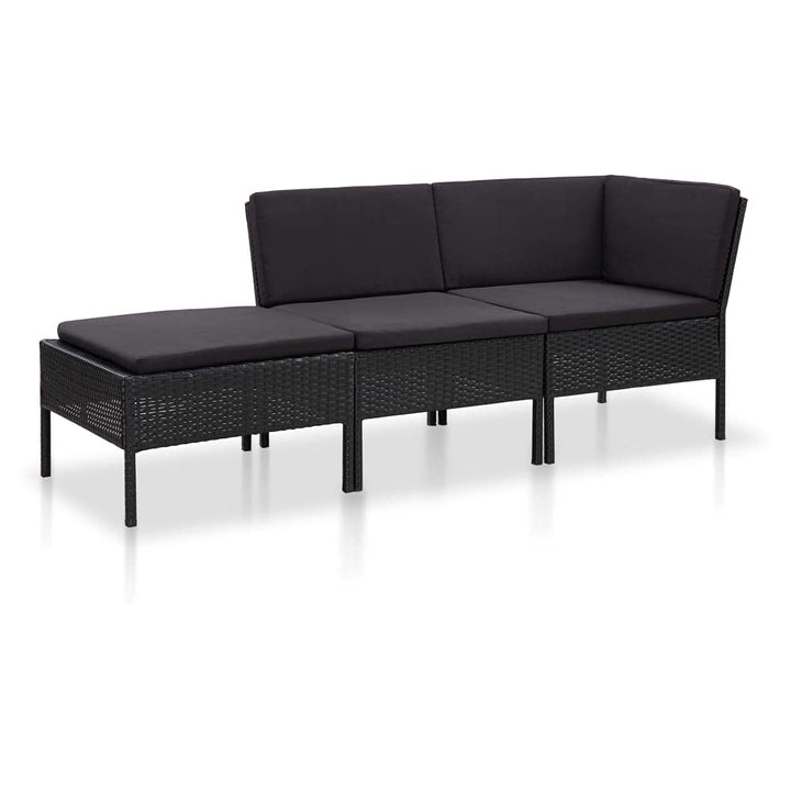 vidaXL Gartenmöbel 3-TLG. mit Auflagen Sitzgruppe Garten Garnitur Lounge Sofa Sitzgarnitur Gartenset