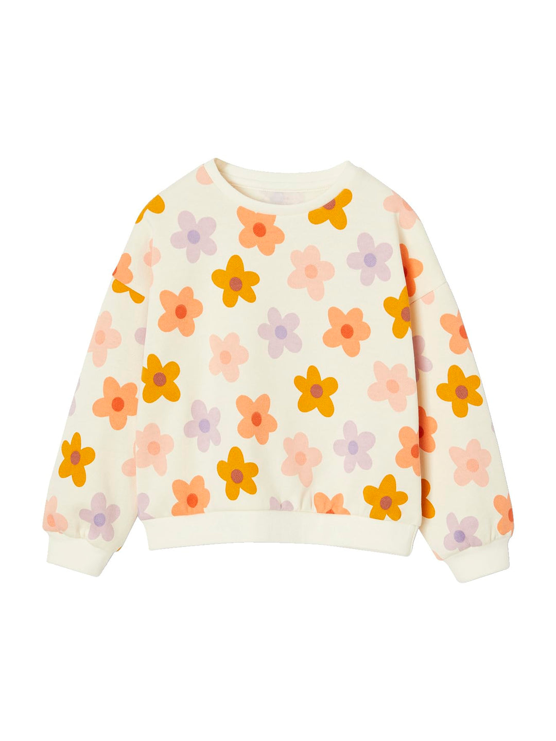 Vertbaudet Mädchen Sweatshirt 122 Vanille Blumen, 122 Vanille Blumen