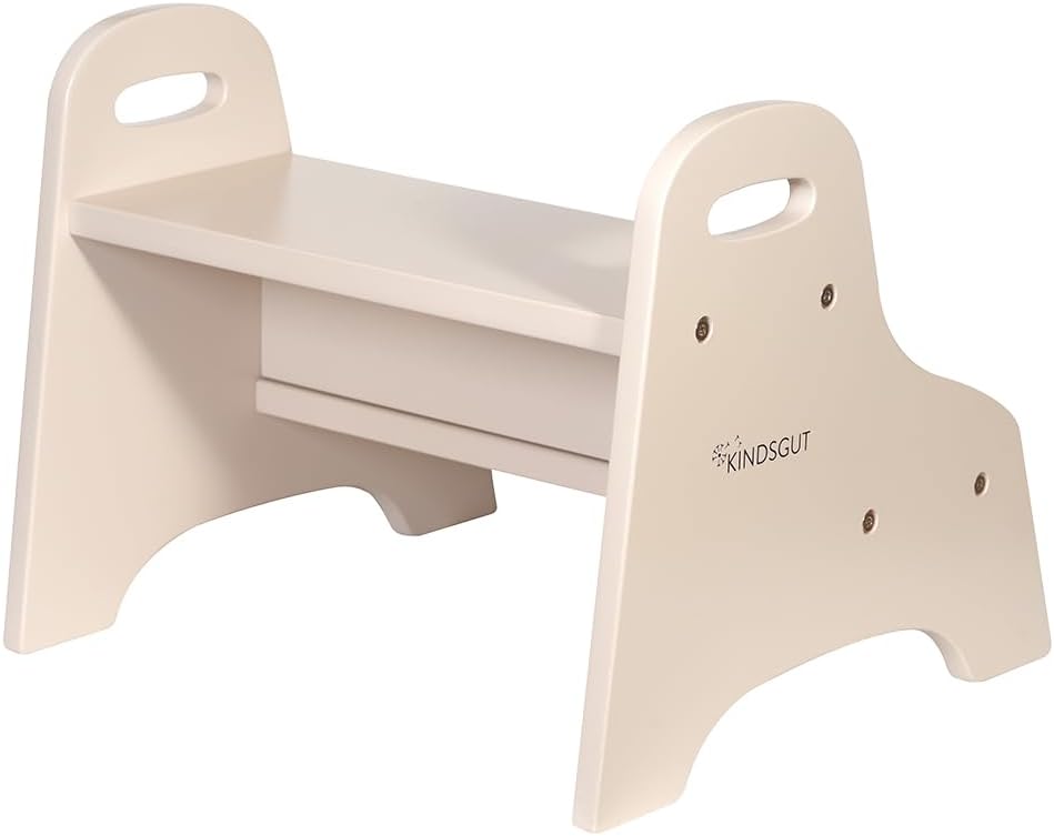 Kindsgut Holztritt, Tritt-Hocker mit 2 Stufen ideal für Kinder, dezente Farben und hochwertige Quali