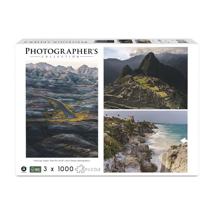 Ambassador 7230939 Berge und Klippen 3x1000 Teile Puzzle-Set für Erwachsene und Kinder ab 12 Jahren,