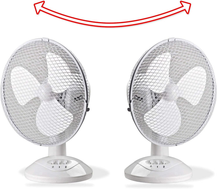 DEMA Tischventilator Ø27 cm – Ventilator, Schreibtischventilator, Standventilator – oszillierend, le