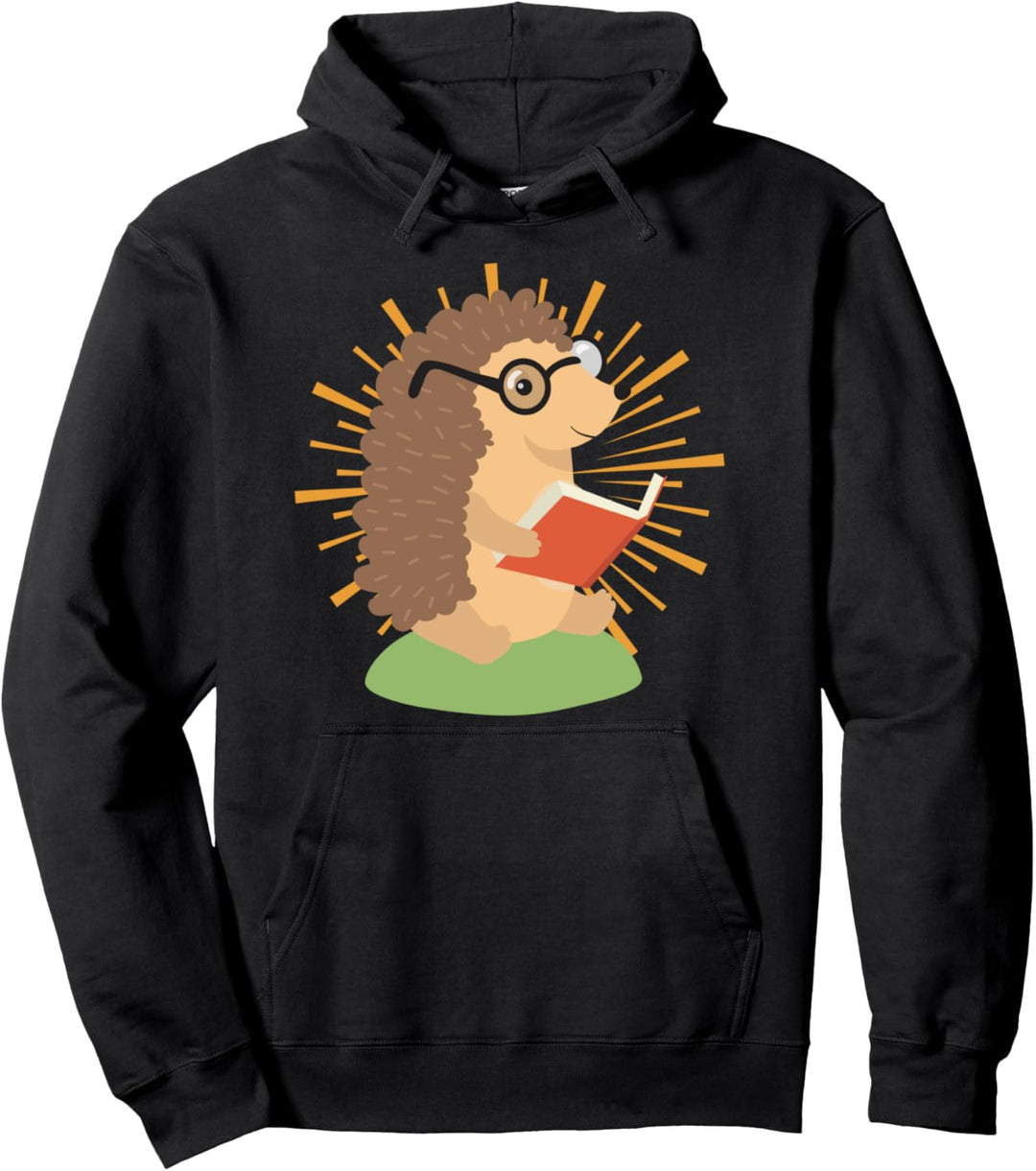 Lesen Tier des Waldes Waldbewohner Tierfreund Leseratte Igel Pullover Hoodie