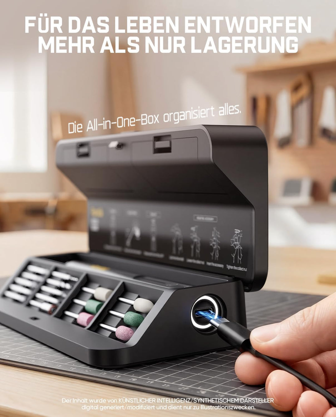 Fanttik F2 Master Kit Mini Akku-Rotationswerkzeug, Gravierstift, 35 Zubehörteile für 3D-gedruckte Ve