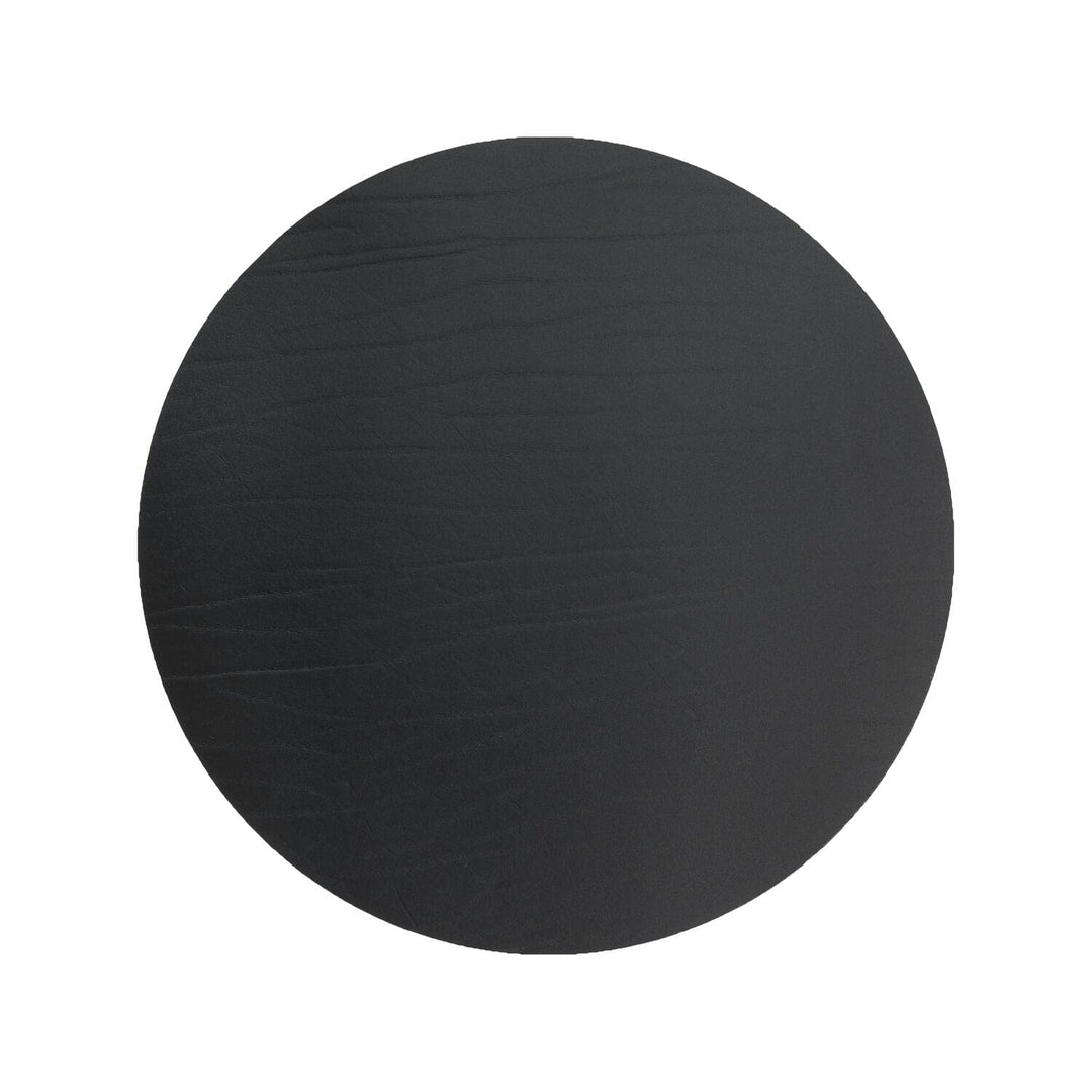 LindDNA Tischset Circle aus Recyceltem Buffalo Leder in der Farbe Black, Masse: 40cm x 40cm x 0,2cm,