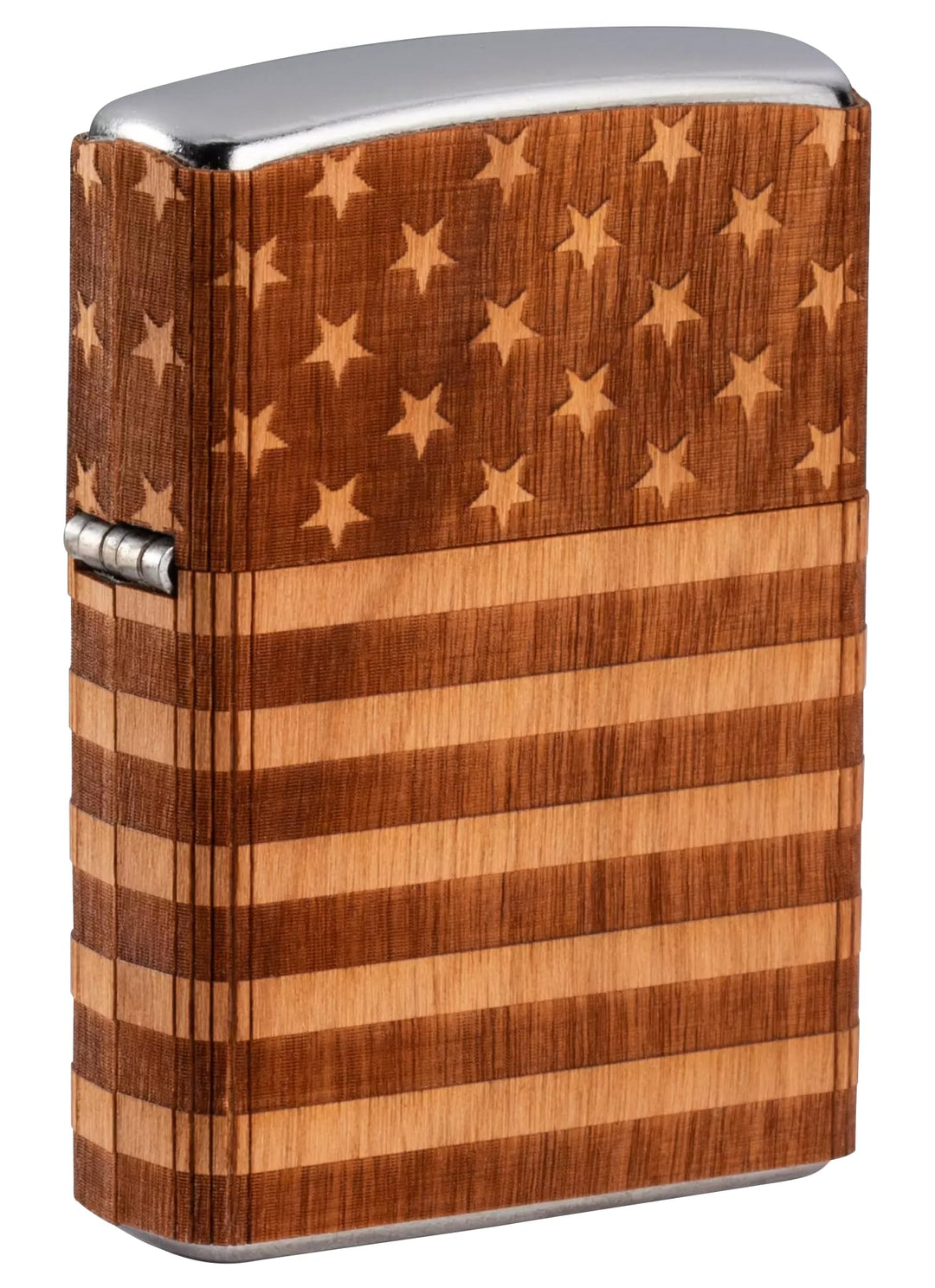 Zippo Woodchuck Taschenfeuerzeug mit USA-Flagge, Braun, Einheitsgrösse Verpackung mit Amerikanischer