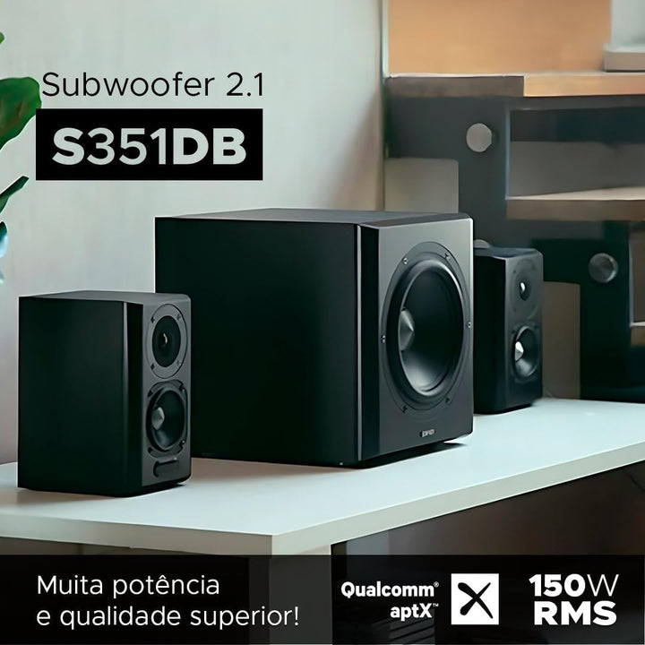Aktivboxen Edifier S351DB 2.1 schwarz Bluetooth Schwarz kabelgebunden Single, Schwarz kabelgebunden
