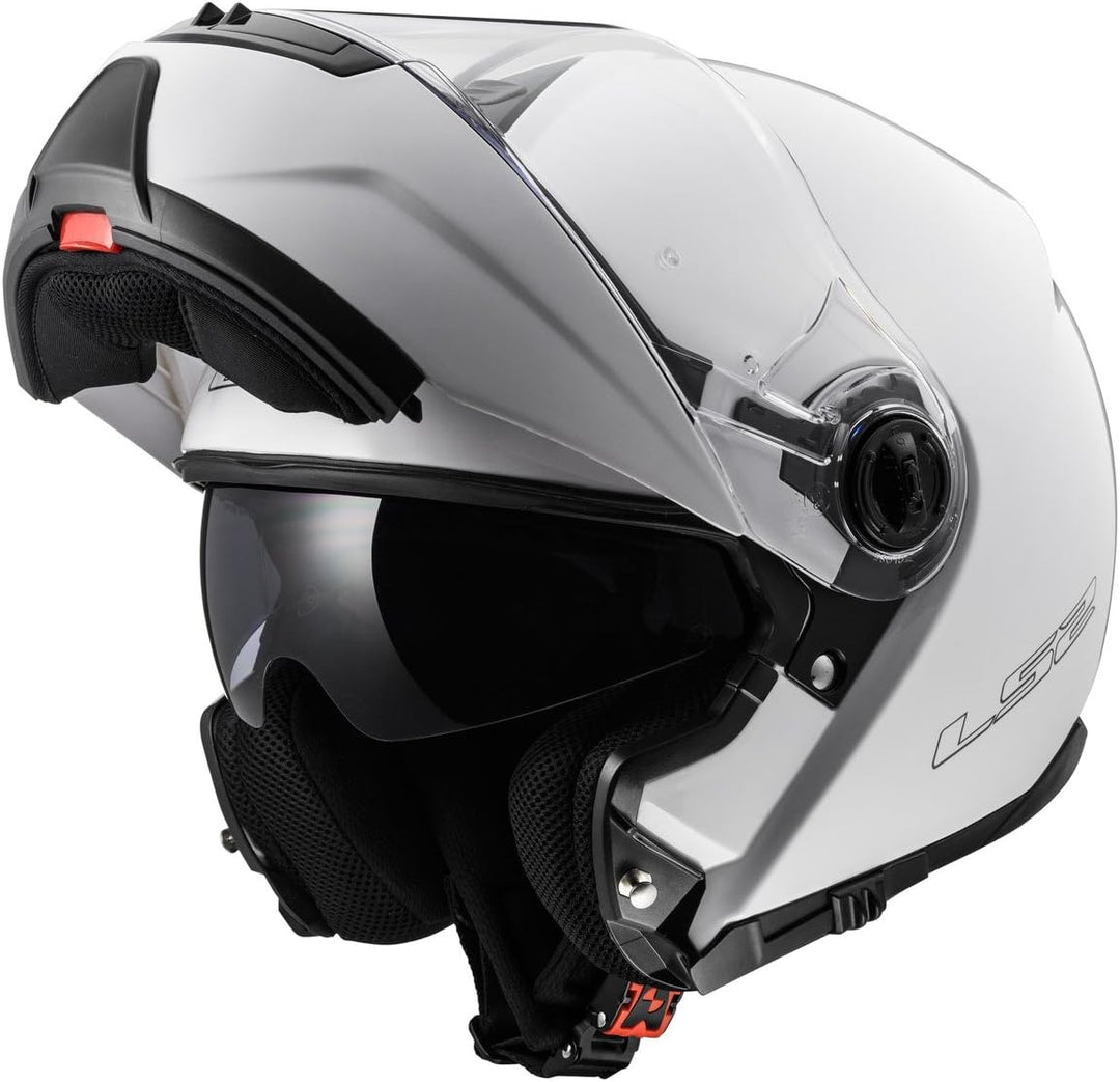 Klapphelm mit Klappdeckel für Moto LS2 Strobe weiss M weiss, M Weiss