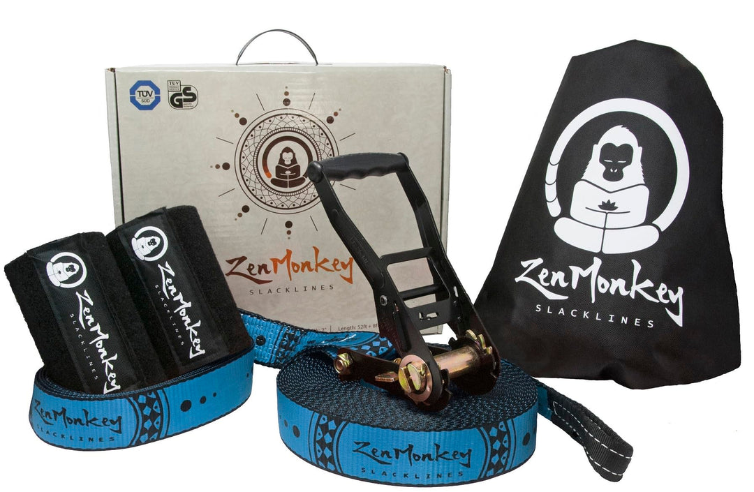 ZenMonkey Slacklines Kit mit Baumschutz, Stofftragetasche und Anleitung (evtl. nicht in deutscher Sp