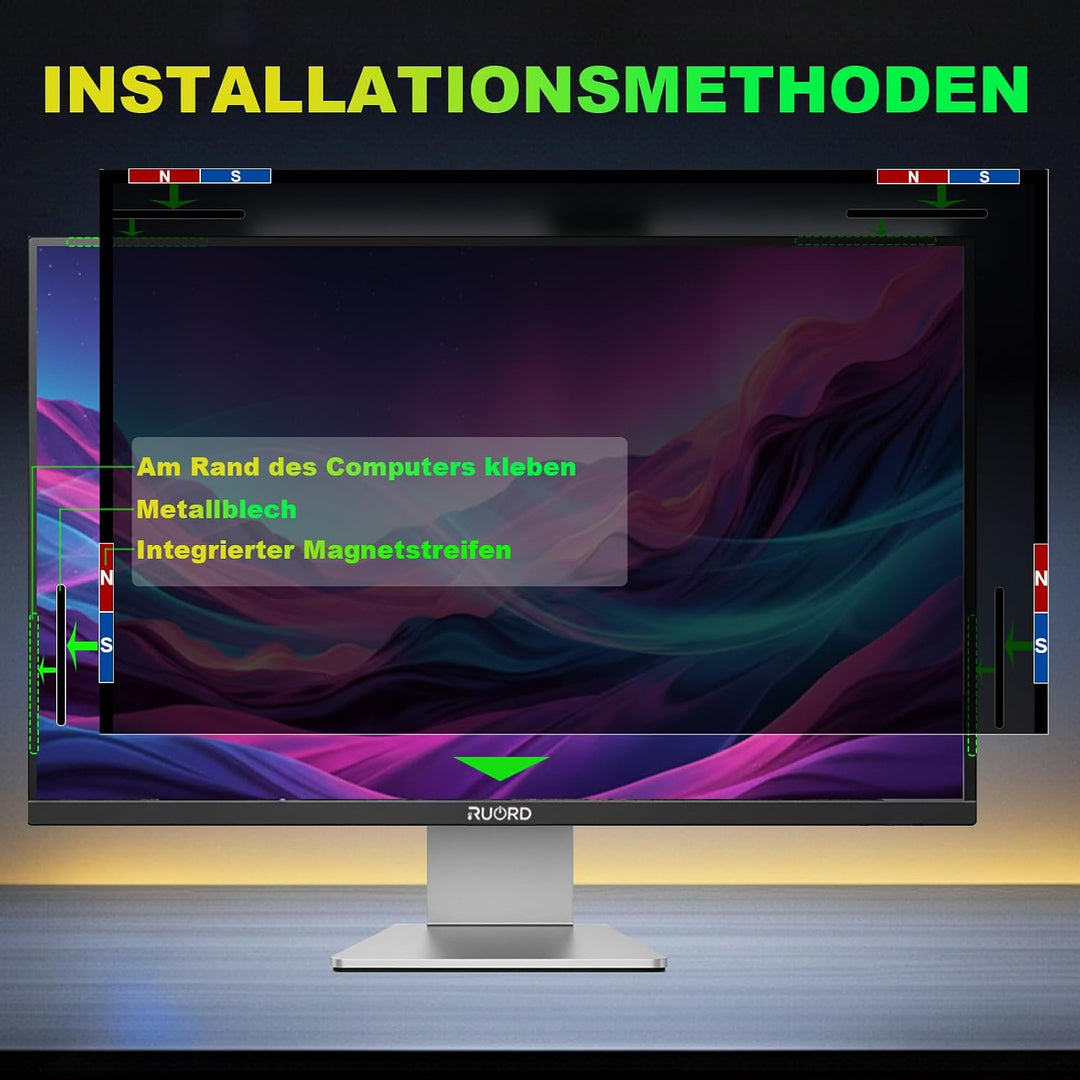 Magnetischer Sichtschutzfolie für 23.8 Zoll 16:9 Monitor 23.8 Zoll-16:9 Seitenverhältnis, 23.8 Zoll-