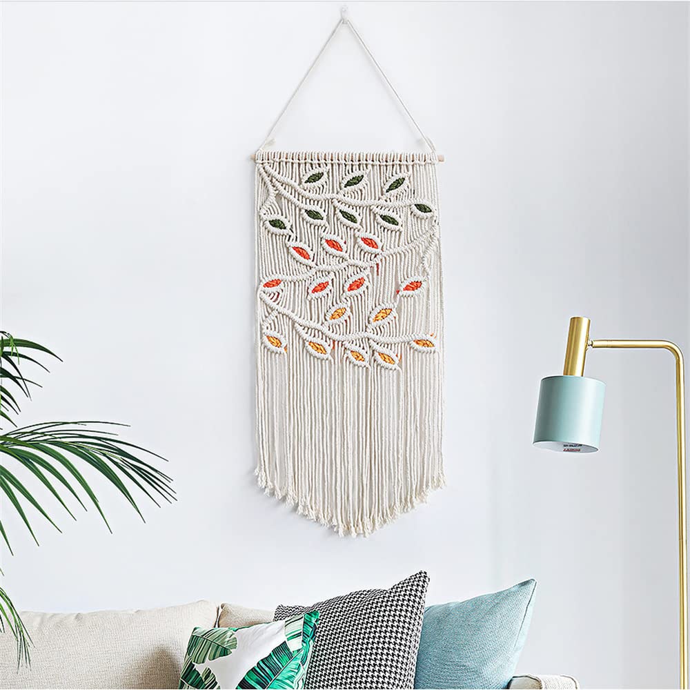 BMIDRUT Makramee-Wandteppich zum Aufhängen, Boho-Wandteppich, handgewebt, Traumfänger, Boho-Wandkuns