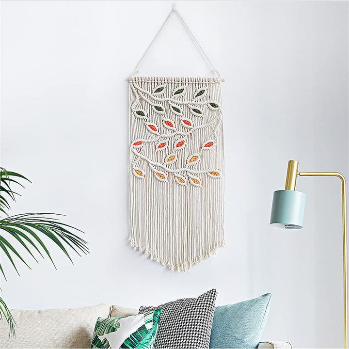 BMIDRUT Makramee-Wandteppich zum Aufhängen, Boho-Wandteppich, handgewebt, Traumfänger, Boho-Wandkuns