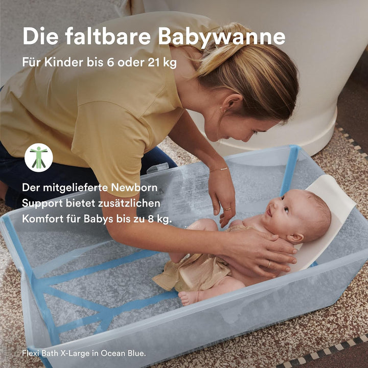 Stokke Flexi Bath XL (Sandy Beige) mit Newborn Support - Leichte Konstruktion &amp; einfach zu verstauen