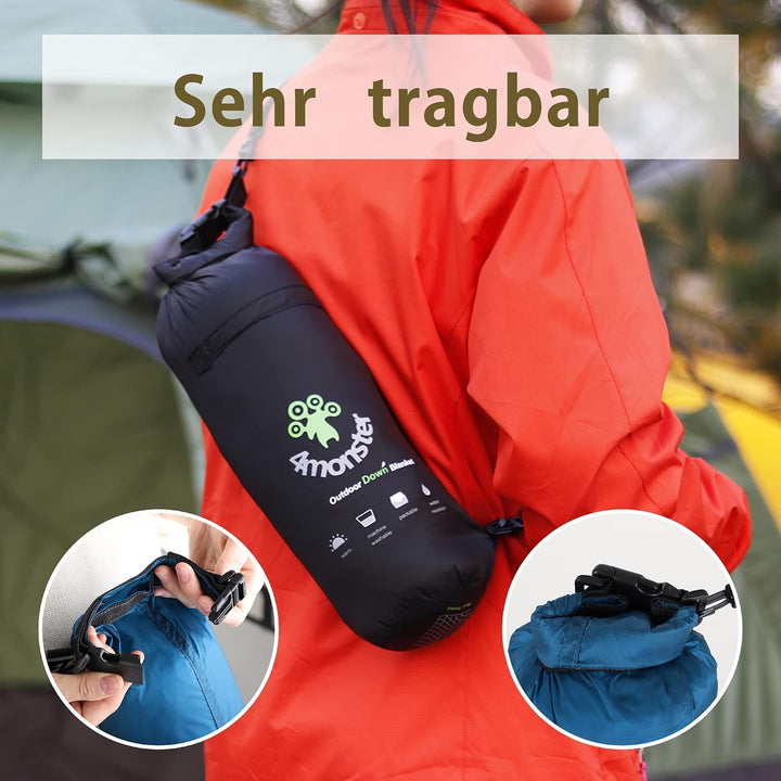 4Monster Outdoor Daunendecke Ultraleicht für Camping, Kompakte Reisedecke Bettdecke Warm Weich… M: (