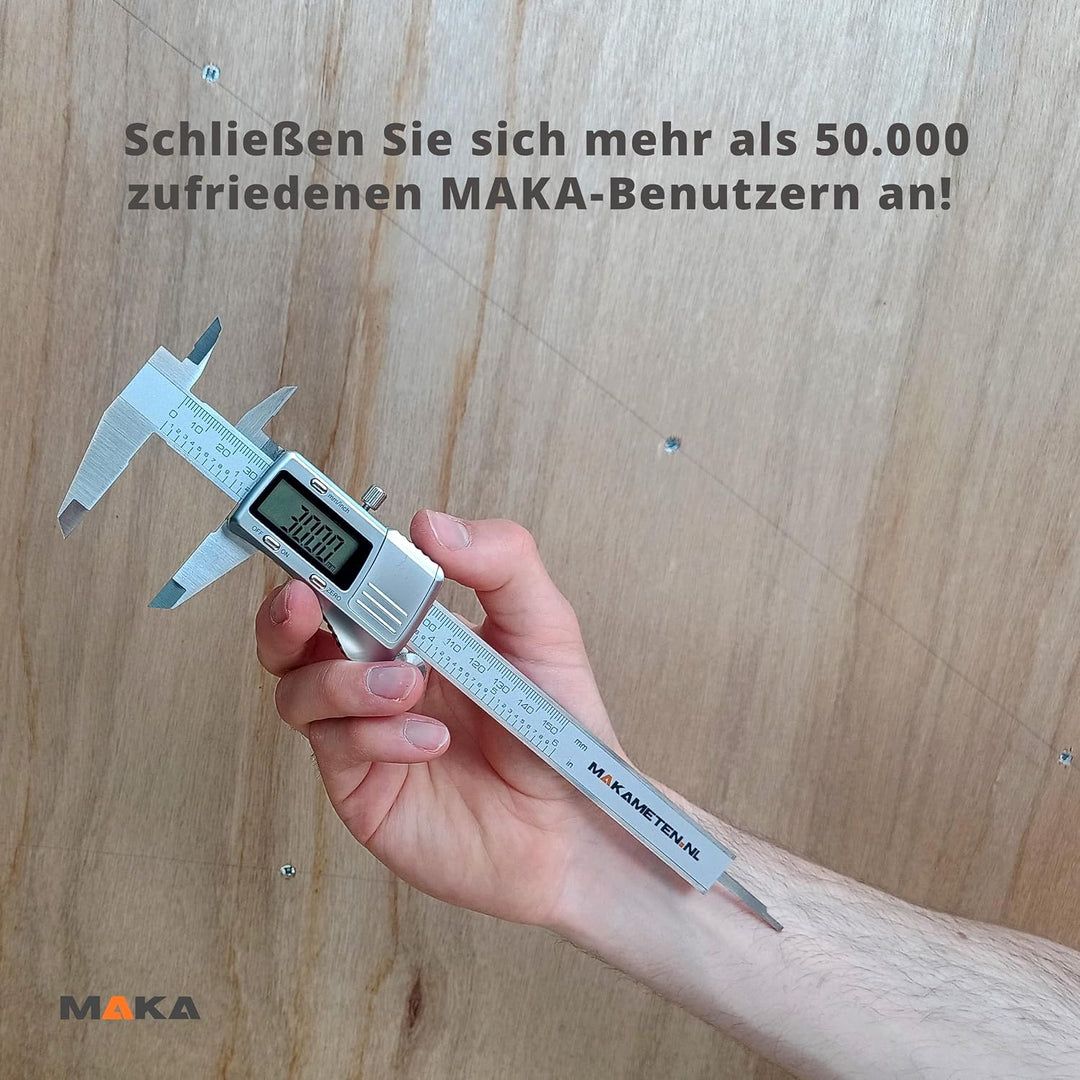 MAKA Digitaler Messschieber aus Edelstahl 150 mm LCD-Präzisionsmessschieber
