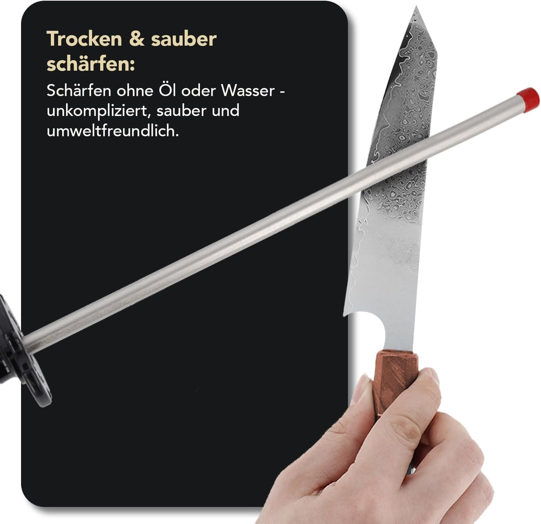 DMT Diamond Steel™ Diamant Schleifstab 14" Fein | Messerschärfer in Profiqualität | 35cm Wetzstahl f