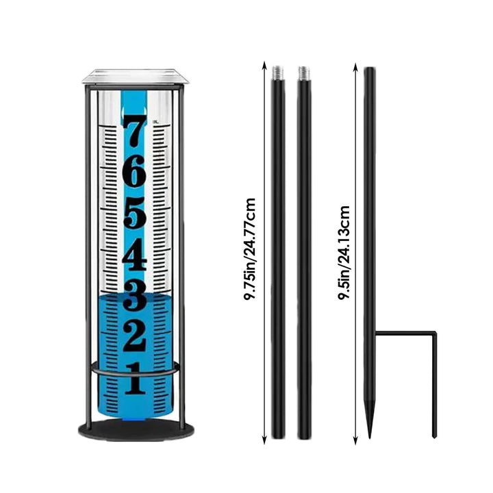 Rain Measure Gauge, Water Gauge Stake Collection, Accurate Rainwater Measuring Meter for Terraces, D