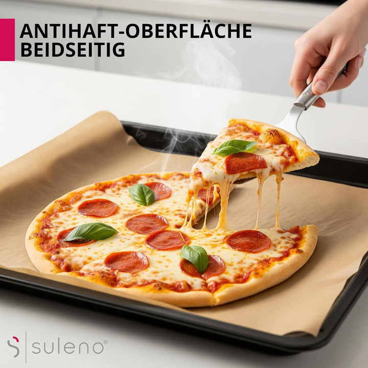 SULENO Backpapier Rolle, 38 cm x 100 m, 100 m - 1 Rolle | Antihaftbeschichtet, Hitzebeständig bis 22