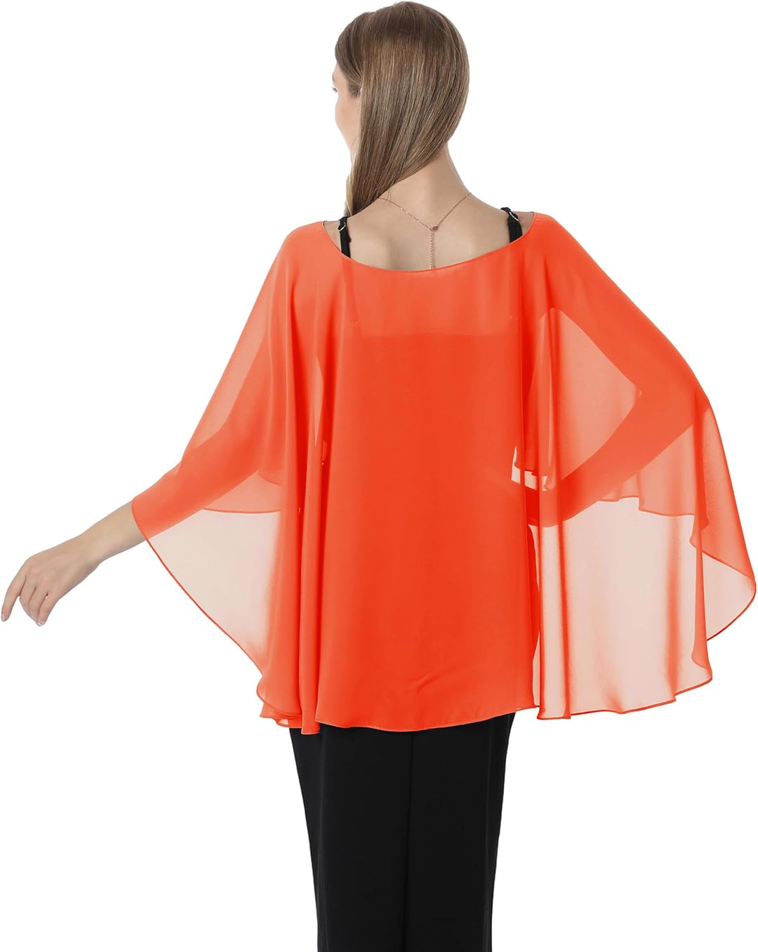 Damen Chiffon-umhang001 Pashmina-Schal Einheitsgrösse Orange, Einheitsgrösse Orange