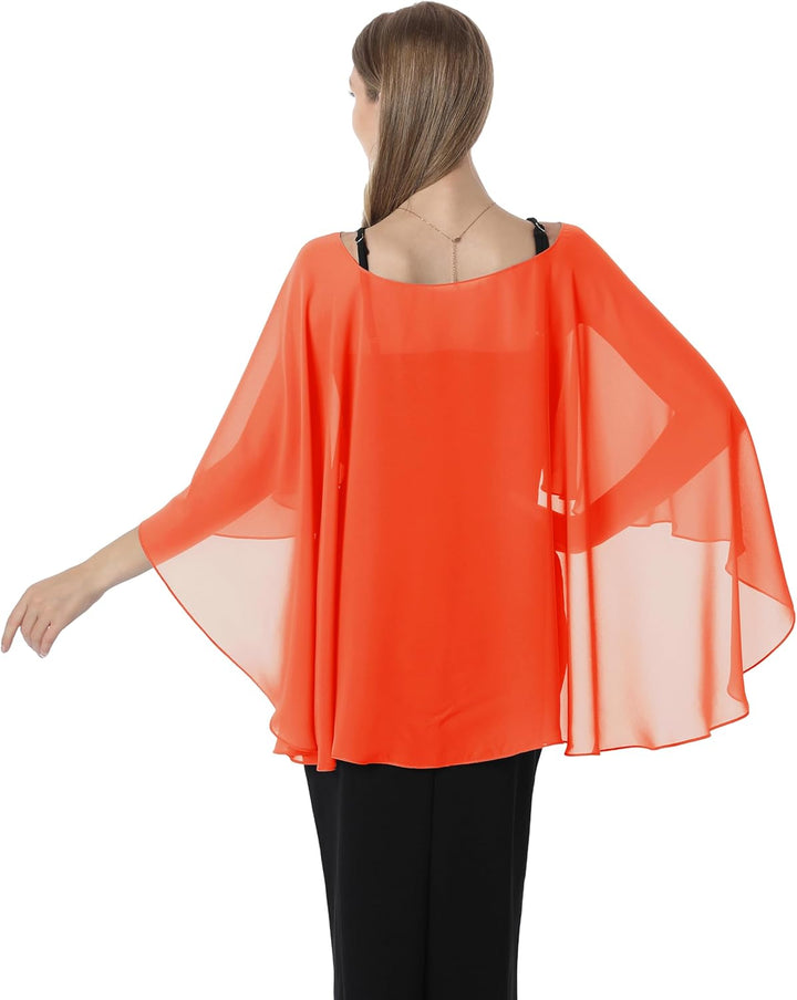 Damen Chiffon-umhang001 Pashmina-Schal Einheitsgrösse Orange, Einheitsgrösse Orange