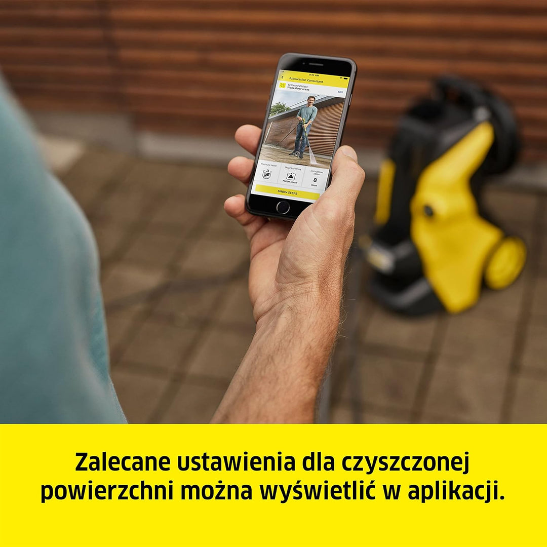 Kärcher Hochdruckreiniger K 4 Power Control: Clevere App-Unterstützung, Gelb &amp; Flächenreiniger T-Rac