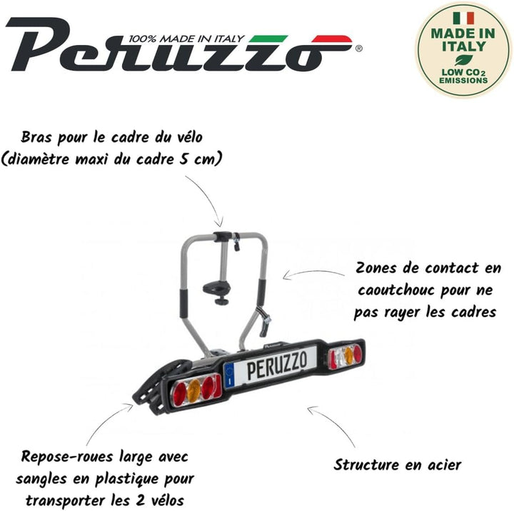 Peruzzo Siena Fixed Rack für 2 Fahrräder auf Anhängerkupplung, TU EU