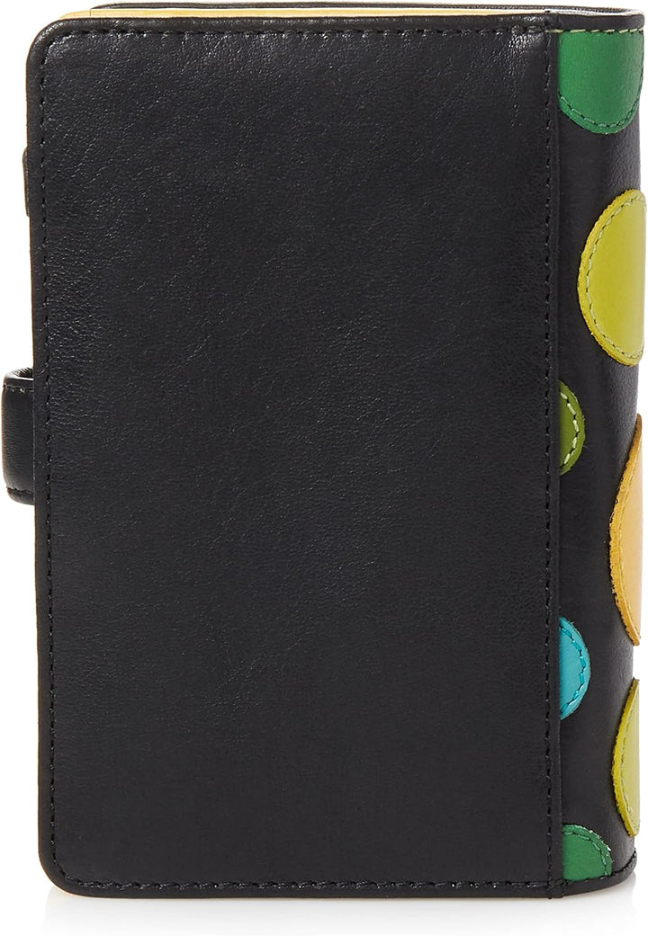 VISCONTI 100% Pur Leder Portemonee Damen RFID Schutz Geldbeutel Geldbörse Bifold Mehrfarbig Portmone