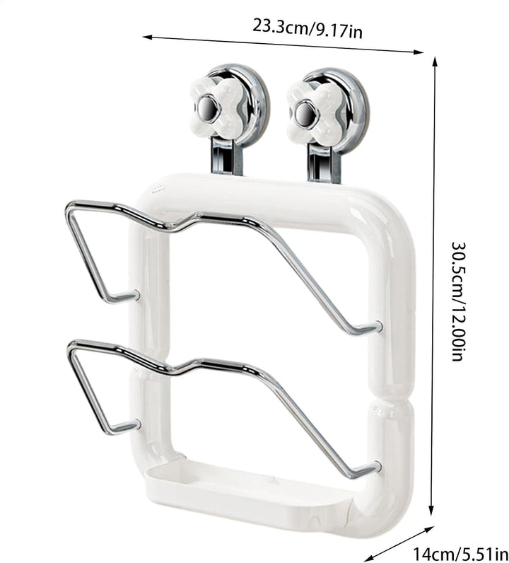 Suction Cup Pot Lid Rack Anti-Slip 2-Tier Organizer Pan Lid Organizer Rack Reusable Pot Lid Holder C
