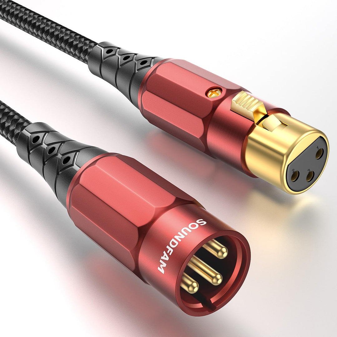 XLR Mikrofonkabel 0,5m, Stecker auf Buchse Rot 0,5 Meter, Rot 0,5 Meter