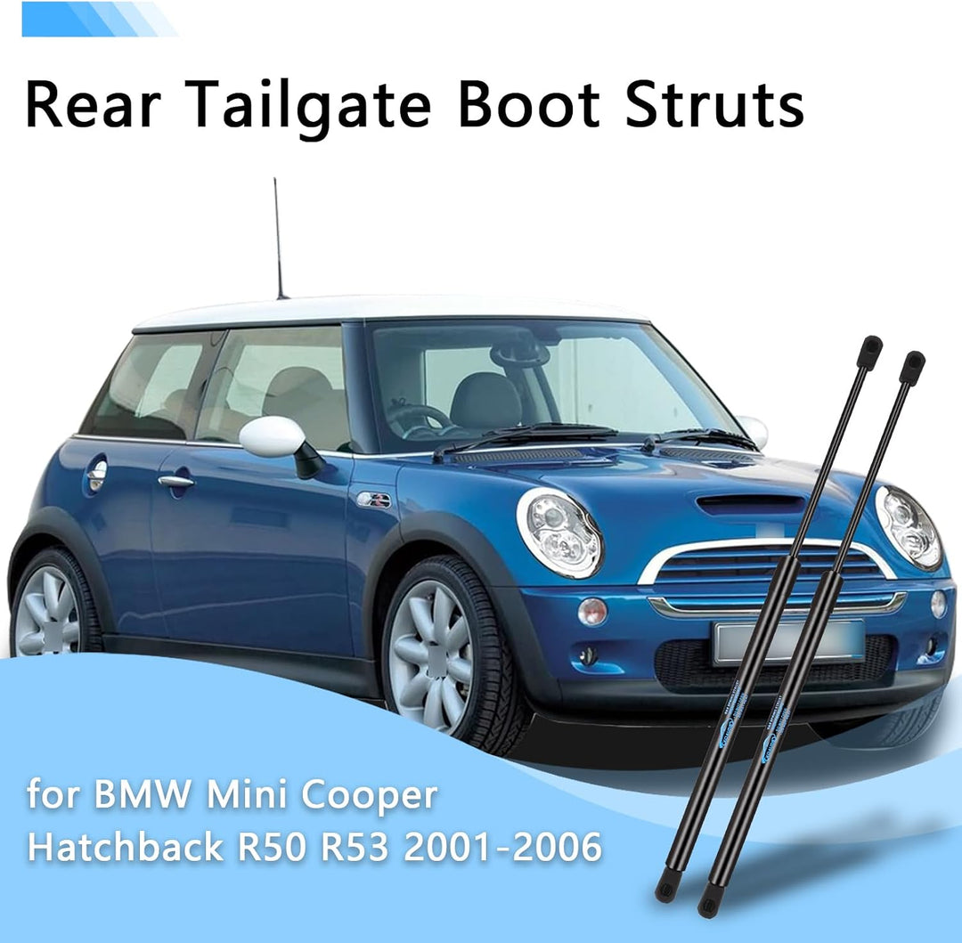 2X Heckklappendämpfer für BMW Mini Cooper Hatchback R50 R53 2001-2006 | Schwarz Gasfeder Heckklappe