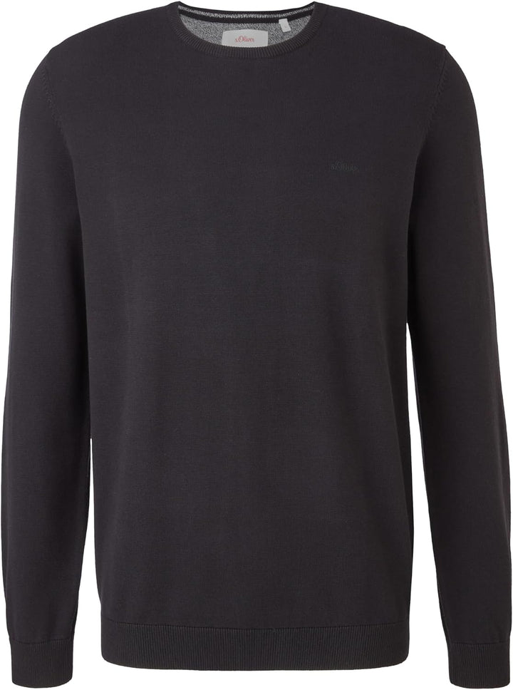 s.Oliver Herren Pullover mit Logo-Stickerei M Schwarz(9999), M Schwarz(9999)
