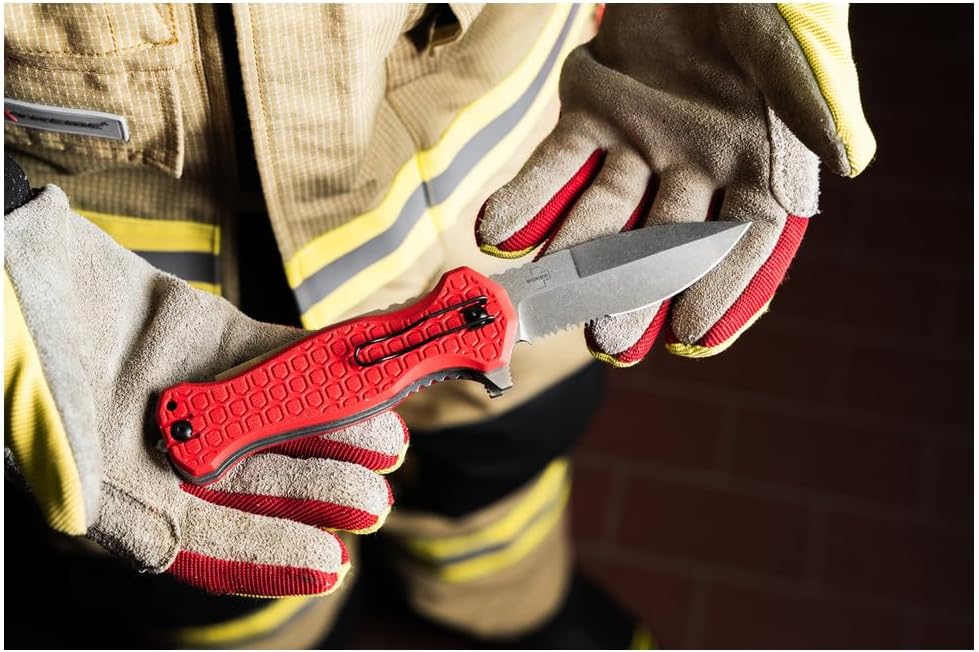 Dönges Expert Folder - Vielseitiges Rettungsmesser mit Spearpoint &amp; Rescue-Tool-Klinge - Taschenmess