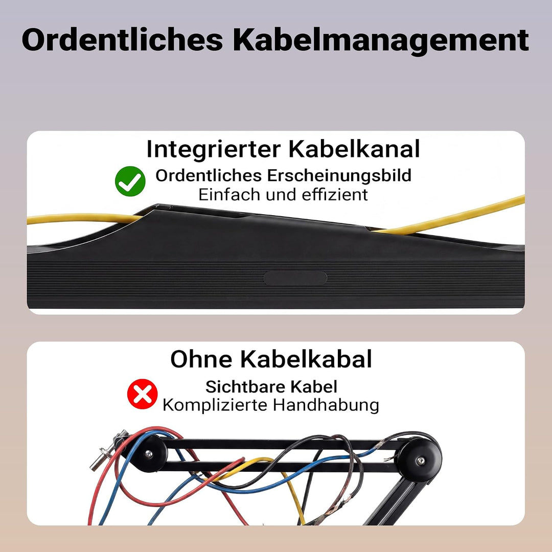Wiltec Mikrofonarm 80cm Gelenkarm Tischhalterung für 3/8" und 5/8" Mikrofone für Studio und Zuhause
