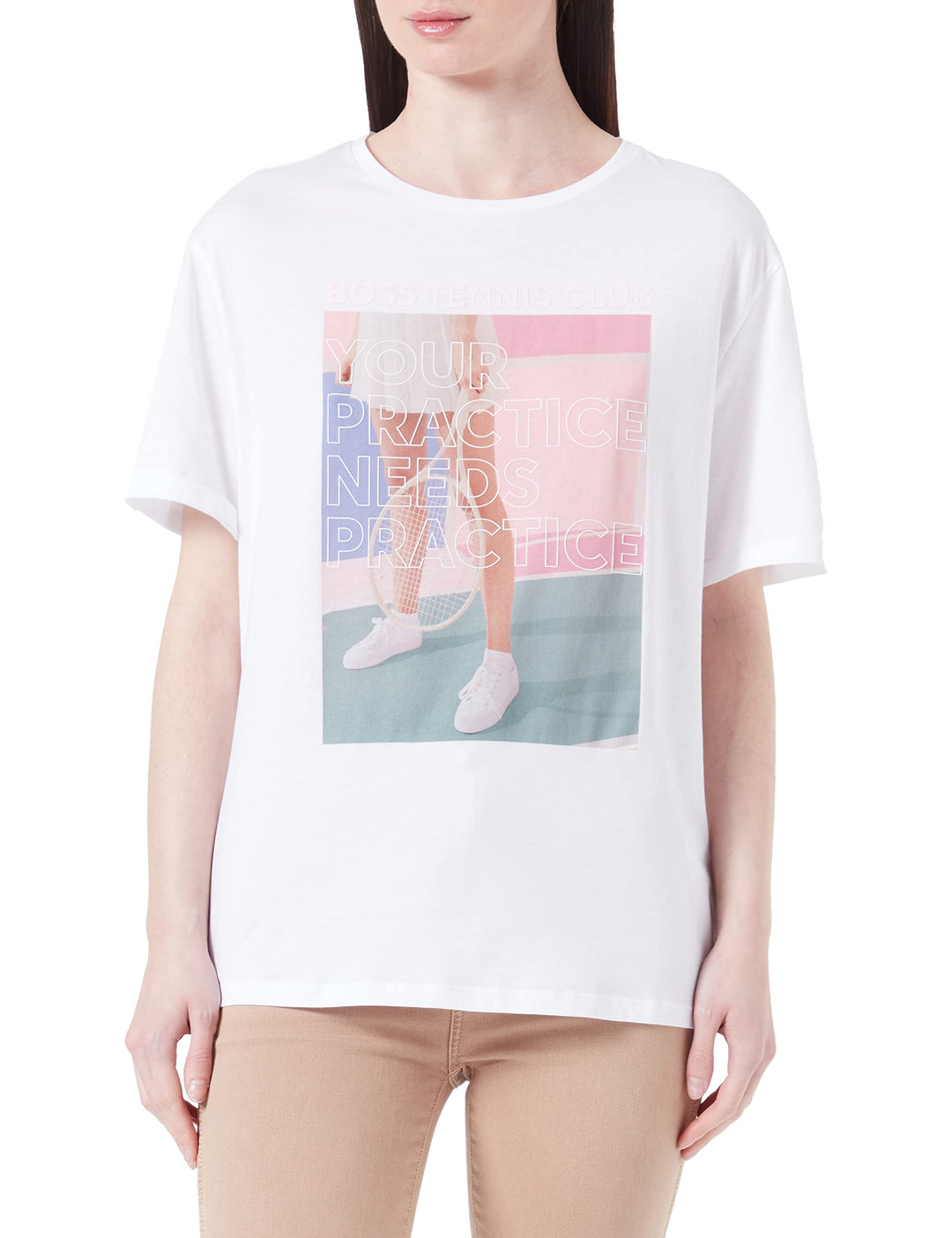 BOSS Damen C_esummer_Print T_Shirt S White100, S White100