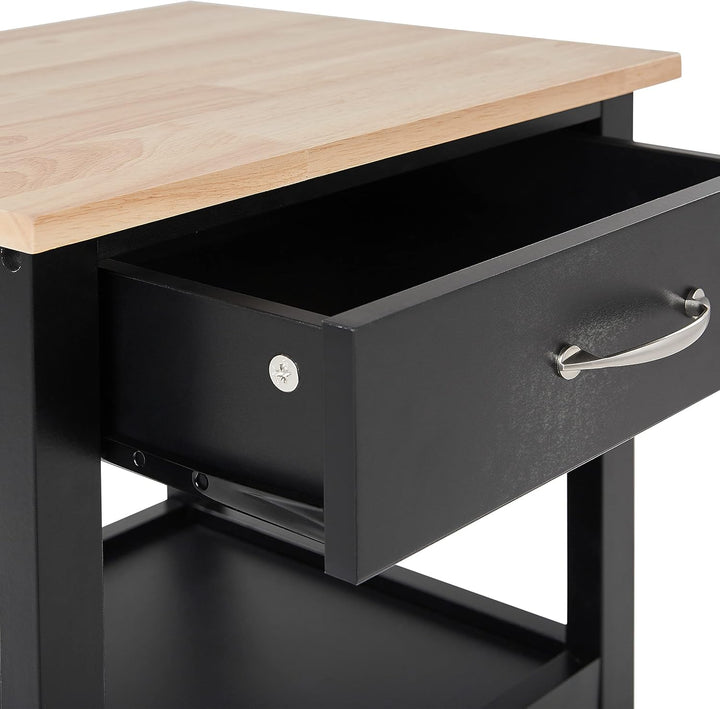 Beliani Allzweck Servierwagen Landhausstil schwarz Siena