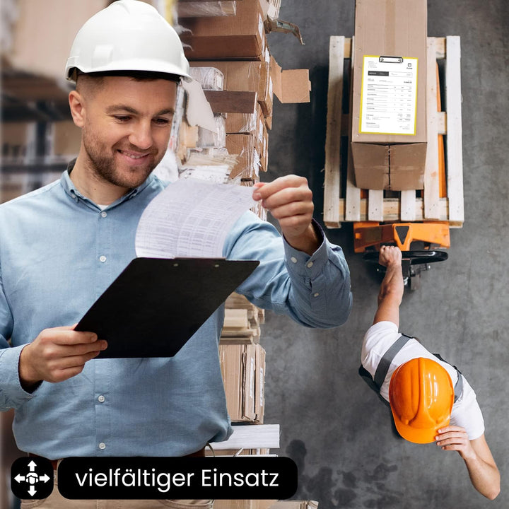 Netuno 10 Stück Klemmbrett A4 farbig sortiert mit Metallclip Schreibplatte aus Hartkunststoff Dokume