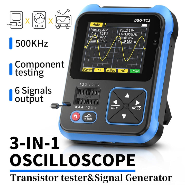 Jadeshay Oszilloskop, DSO-TC3 3-in-1 tragbares digitales Handoszilloskop, Transistortester und Signa