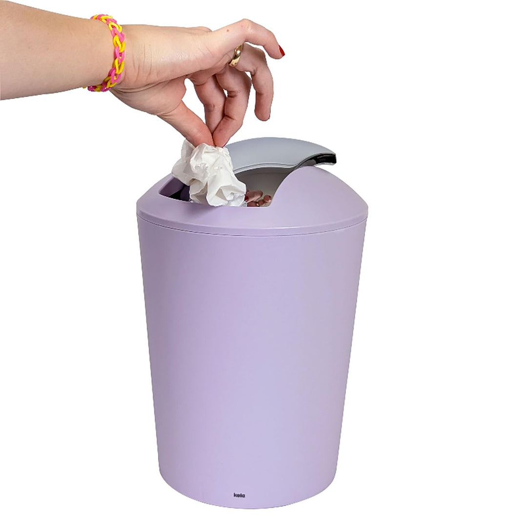 kela Schwingdeckeleimer violett, Kosmetikeimer 5l mit Schwingdeckel, Kunststoff, MARTA, Mülleimer Ba