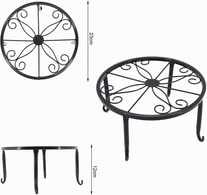 Gearific 4 Stück Metall Pflanzenständer, Eisen Pflanzenhalter, Blumentopfständer für Indoor Outdoor